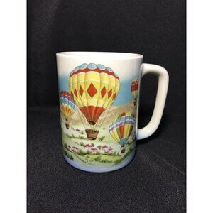 Vintage Otagiri Mug - Hot Air Balloon 16oz Cup Ceramic Colorful Sky Scene